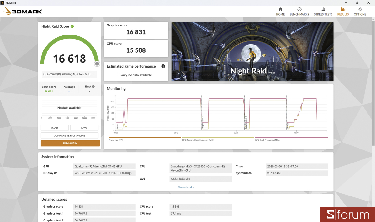 3DMark trên ASUS VivoBook 16 A1607QA