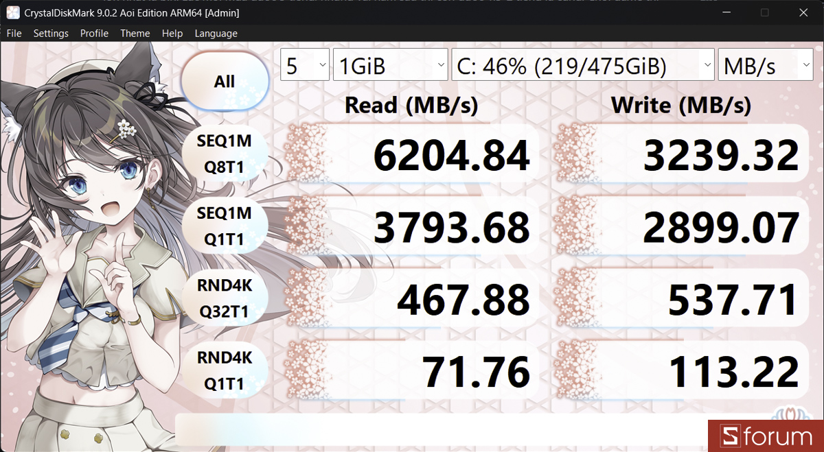CrystalDiskMark trên ASUS VivoBook 16 A1607QA