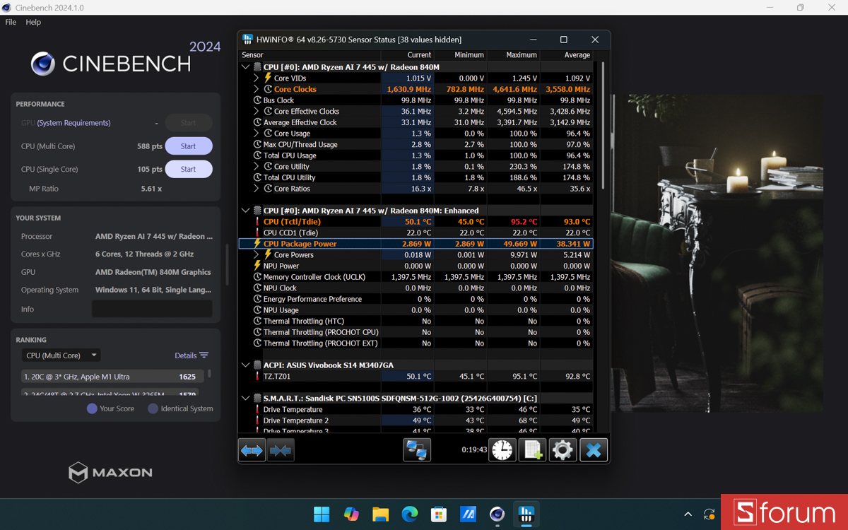Cinebench R24 trên ASUS VivoBook S 14 2026