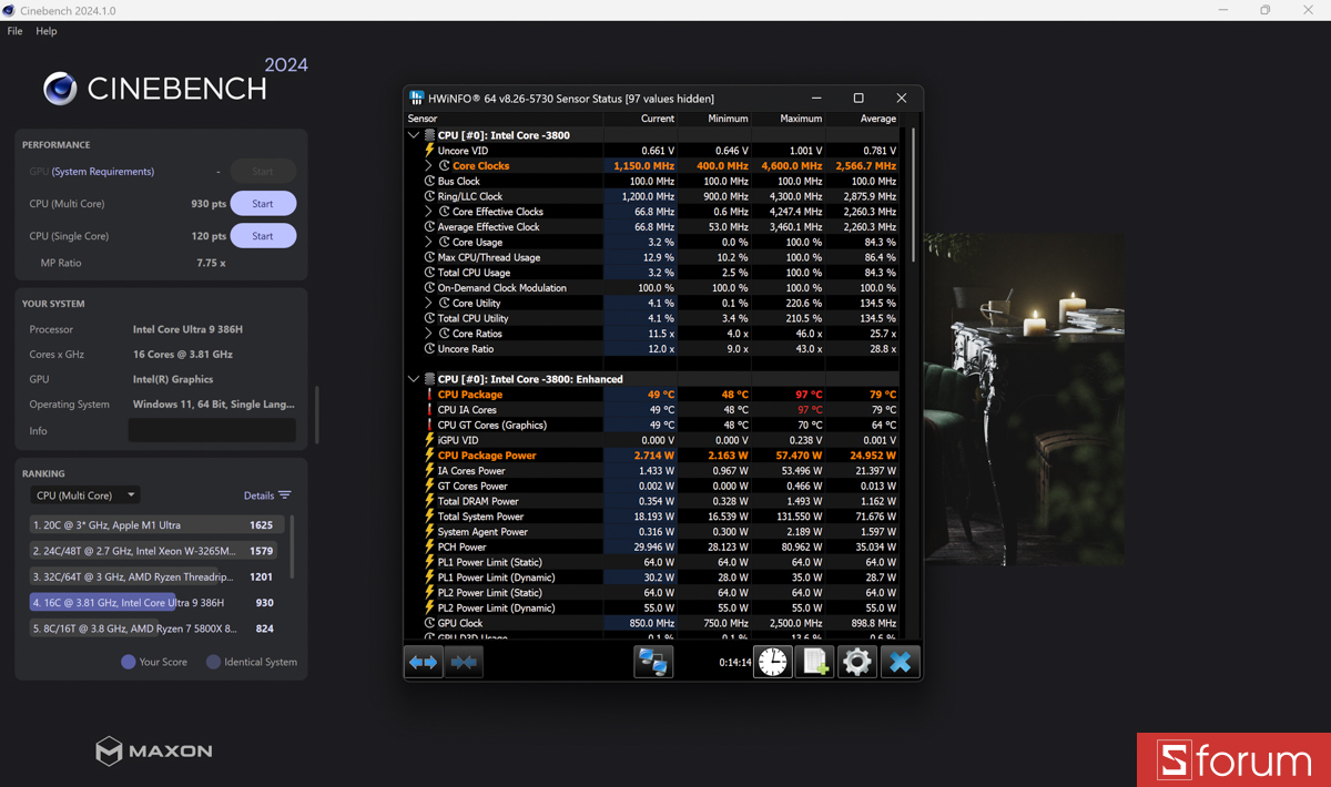 Cinebench R24 trên ASUS ZenBook S 14