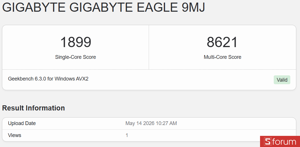 Geekbench 6 trên GIGABYTE EAGLE