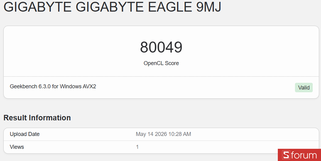 Geekbench 6 trên GIGABYTE EAGLE