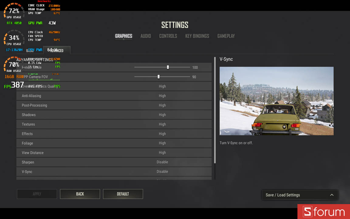 PUBG trên Gigabyte Gaming A16