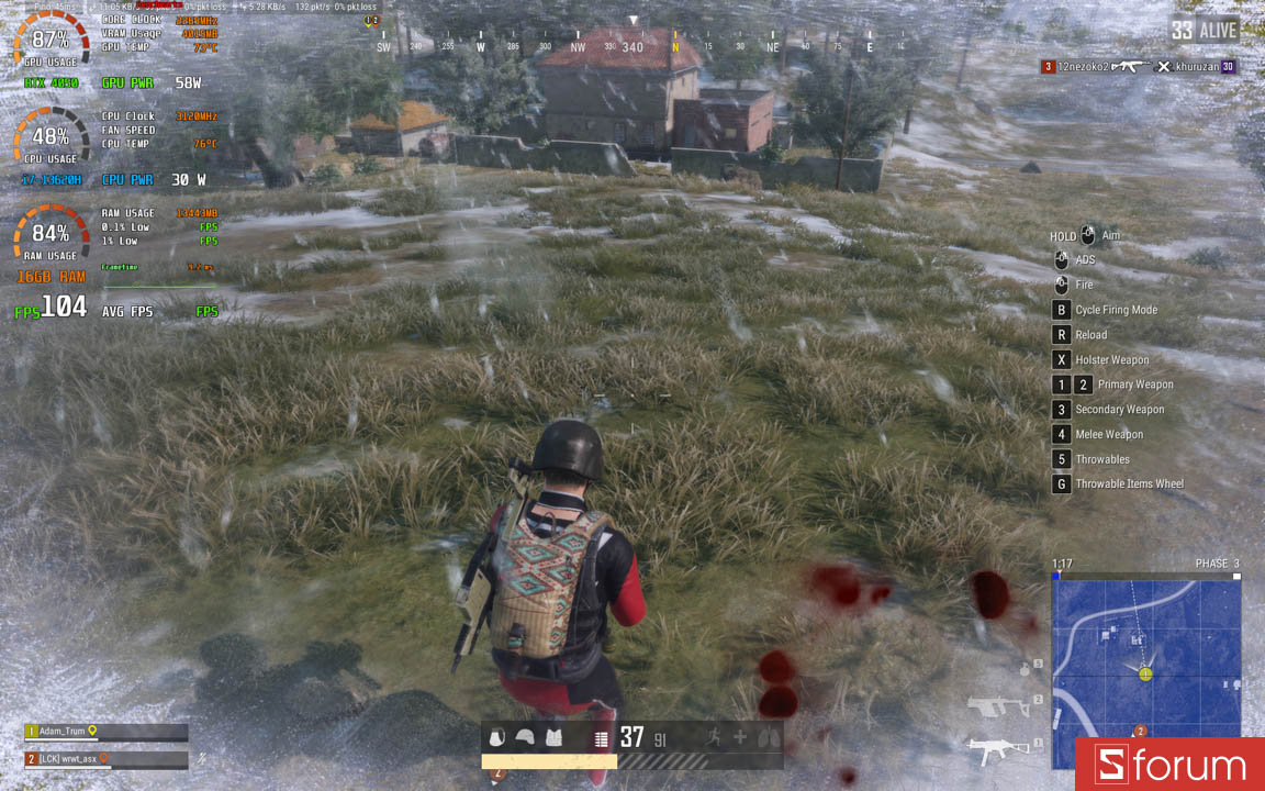 PUBG trên Gigabyte Gaming A16