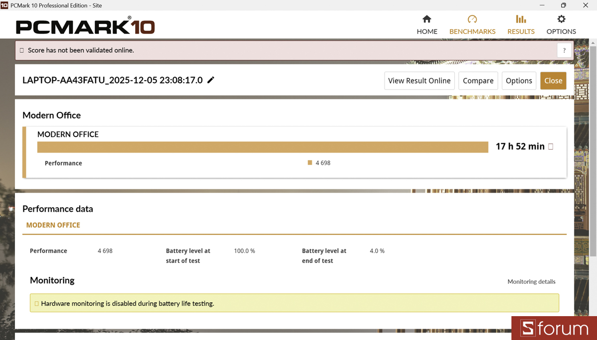 Thời lượng pin trên HP OmniBook 7 AI