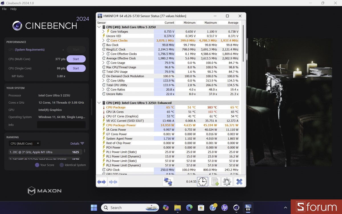 Cinebench R24 trên HP OmniBook 7 AI