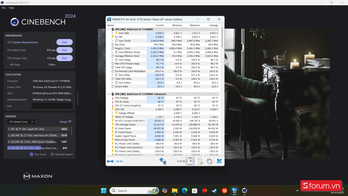 Hiệu năng CPU HP Victus 16