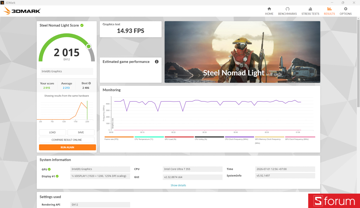 3DMark trên Lenovo IdeaPad Slim 3i 2026