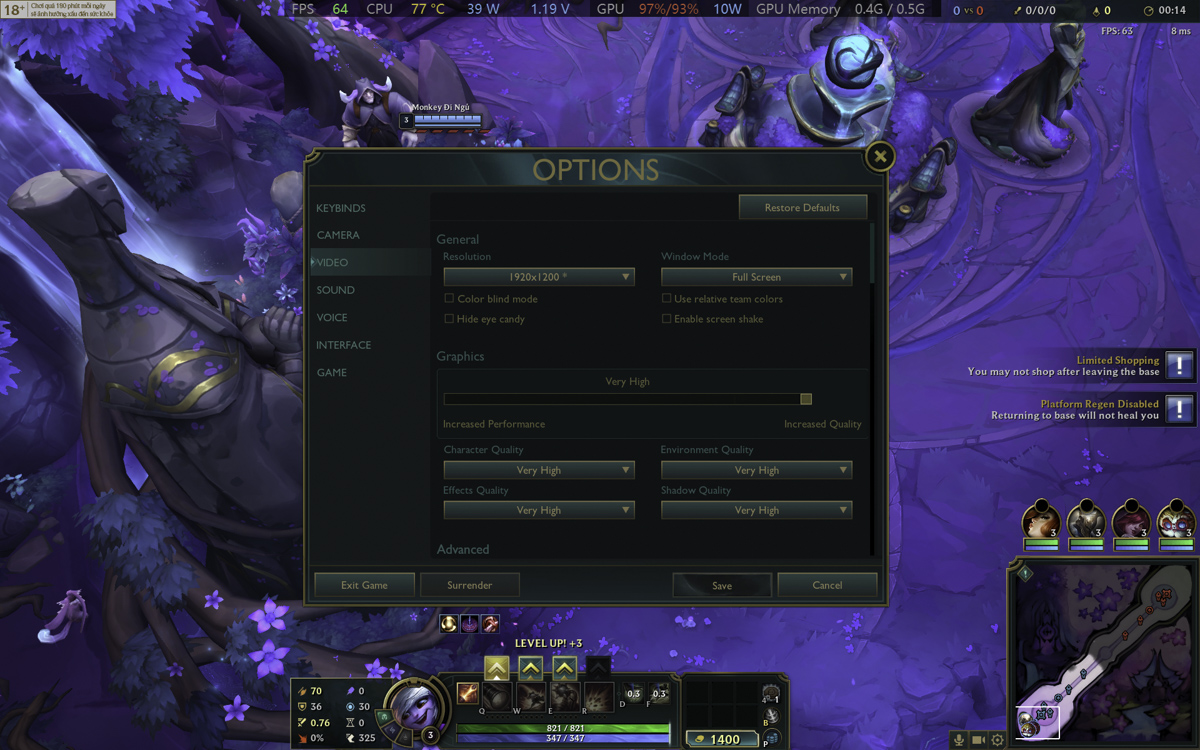 Liên minh huyền thoại trên Lenovo IdeaPad Slim 5