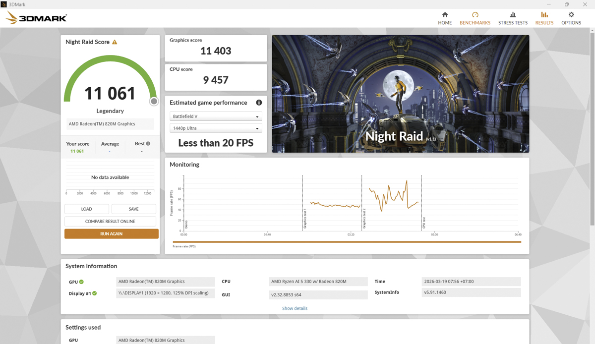 3DMark trên Lenovo IdeaPad Slim 5