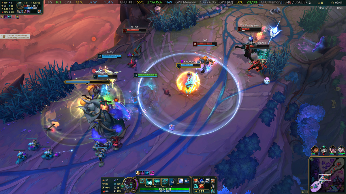 Liên minh huyền thoại trên Lenovo LOQ 15ARP10E