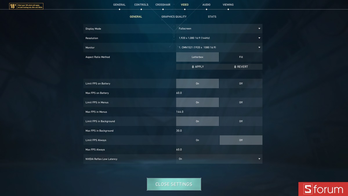 Valorant trên MSI Cyborg 15