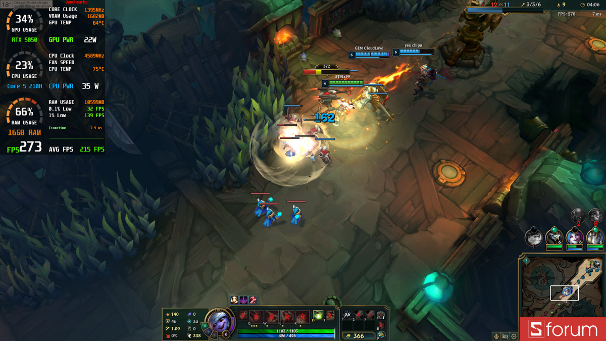 Liên minh huyền thoại trên MSI Cyborg 15