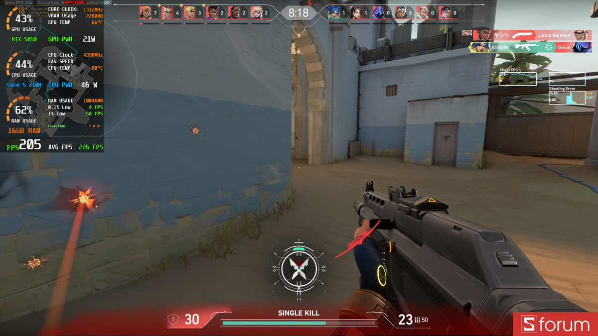 Valorant trên MSI Cyborg 15