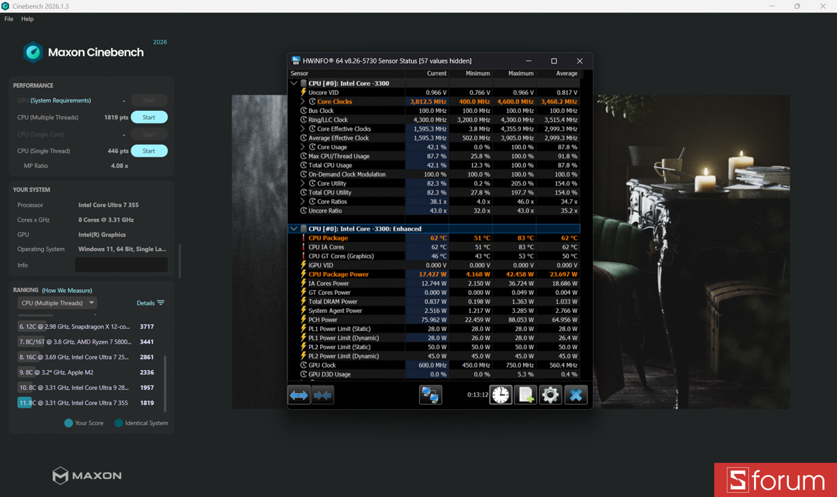 Cinebench R26 trên MSI Modern 14S AI+