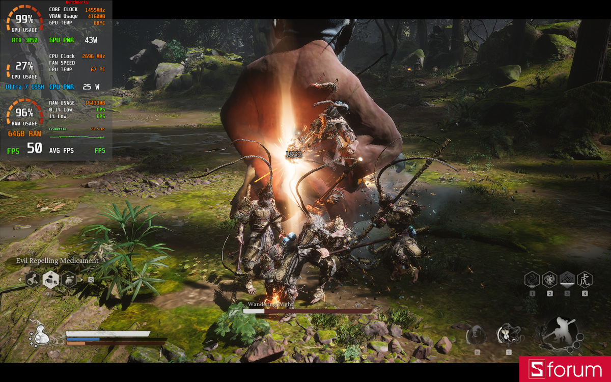 Black Myth Wukong trên MSI Prestige 14 AI Studio