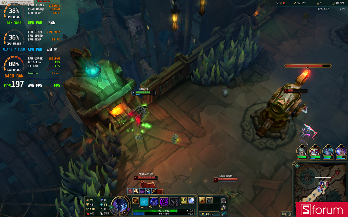 Liên minh huyền thoại trên MSI Prestige 14 AI Studio