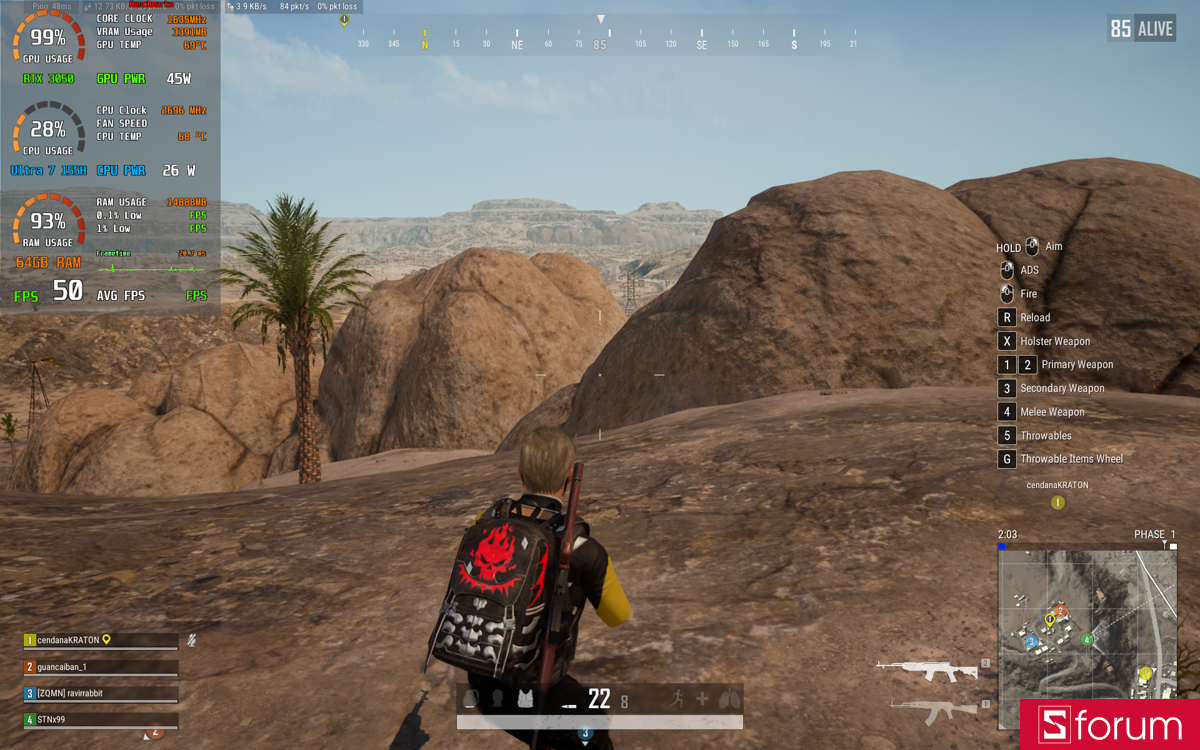 PUBG trên MSI Prestige 14 AI Studio