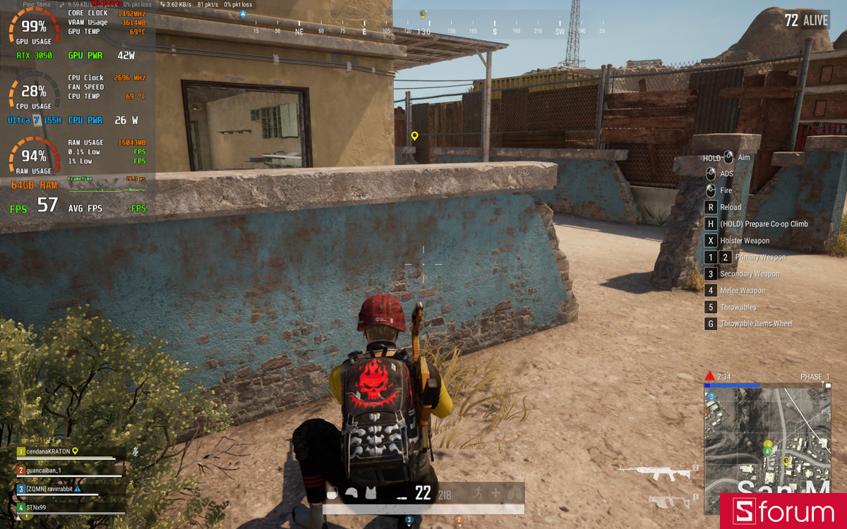 PUBG trên MSI Prestige 14 AI Studio