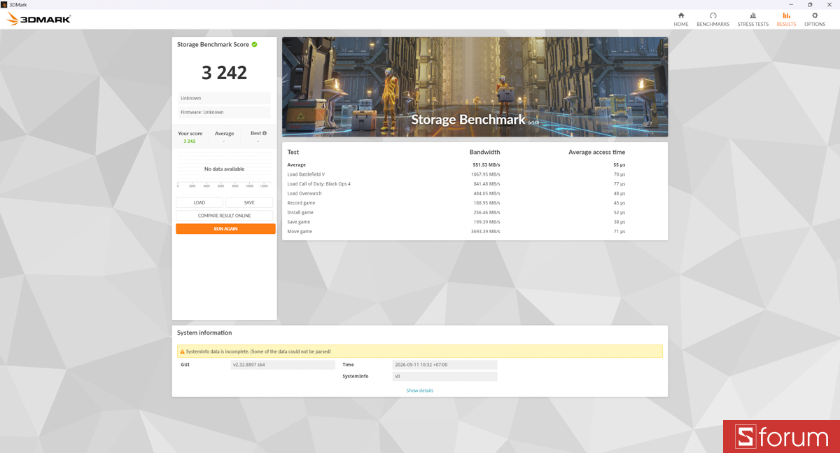 3DMark Storage Benchmark trên PC GIGABYTE AORUS