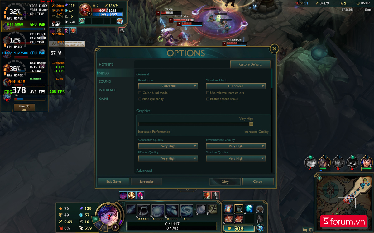 Liên minh huyền thoại trên Lenovo Legion Pro 5