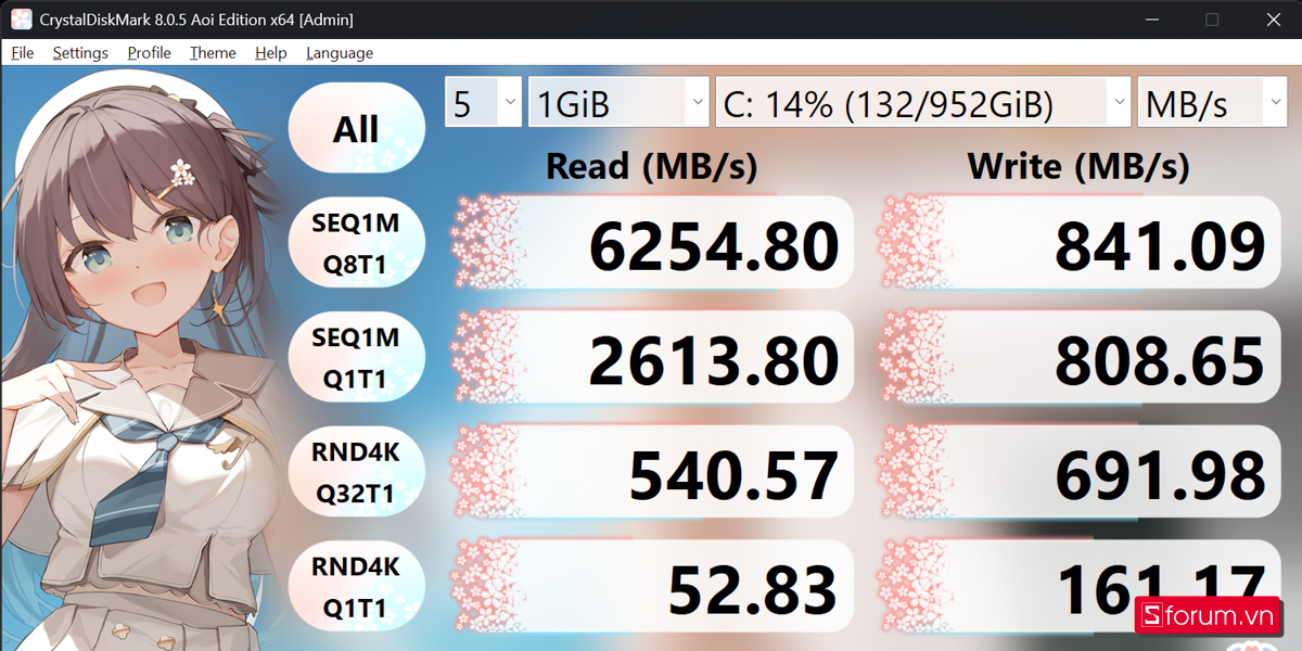 CrystalDiskMark trên Lenovo Legion Pro 5