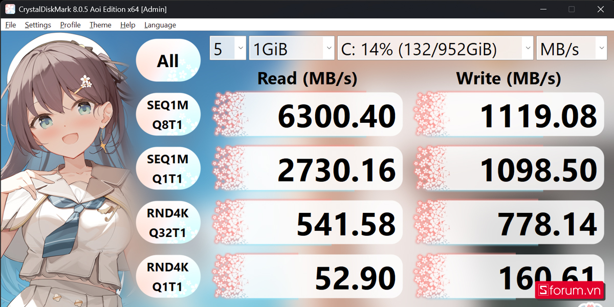 CrystalDiskMark trên Lenovo Legion Pro 5
