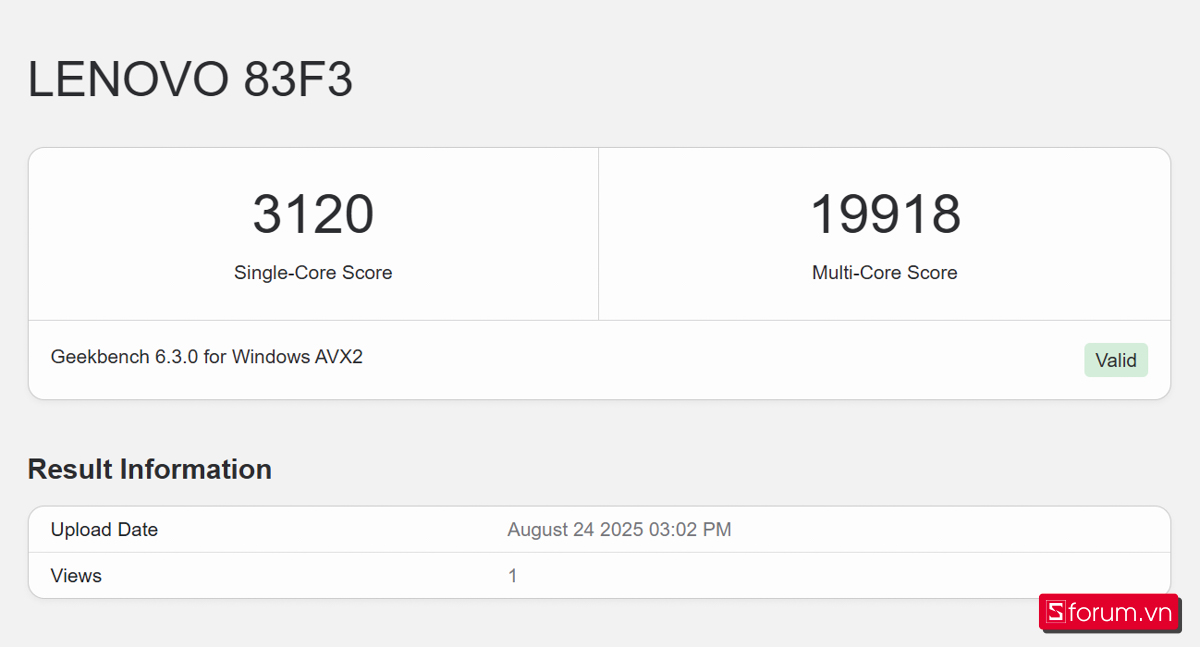 Geekbench 6 trên Lenovo Legion Pro 5
