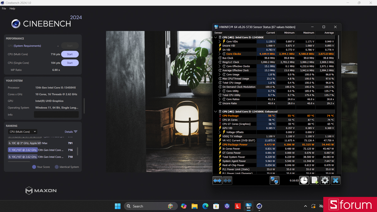 CInebench R24 trên Lenovo LOQ 15IRX11