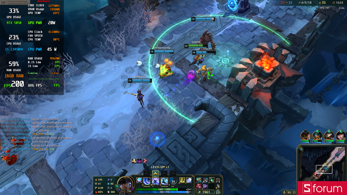 Liên minh huyền thoại trên Lenovo LOQ 15IRX11