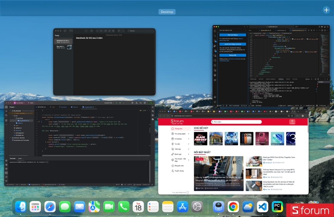 Khả năng đa nhiệm sau khi nâng lên MacOS 26