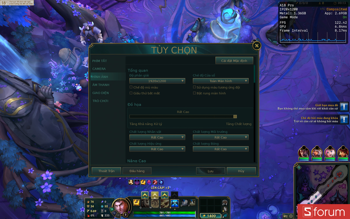 Liên minh huyền thoại trên MacBook Neo