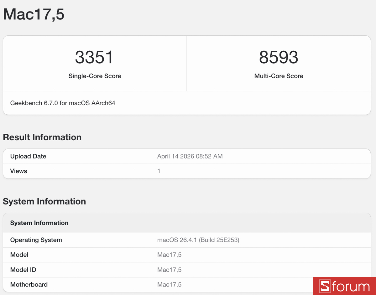 Geekbench 6 trên MacBook Neo