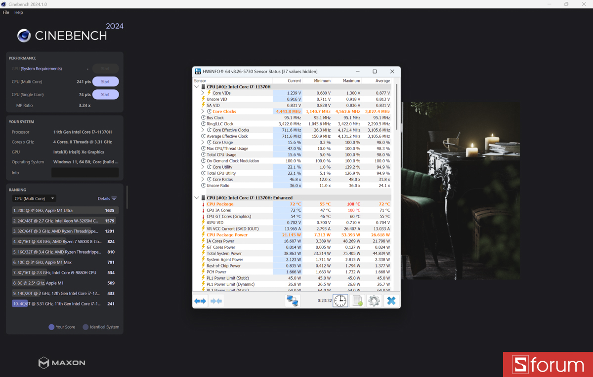 Cinebench R24 trên Microsoft Surface Studio 1