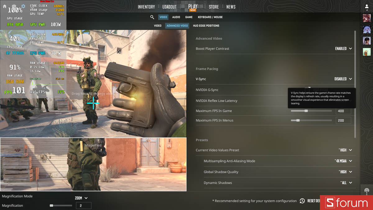 CS:GO 2 với laptop gaming 8GB