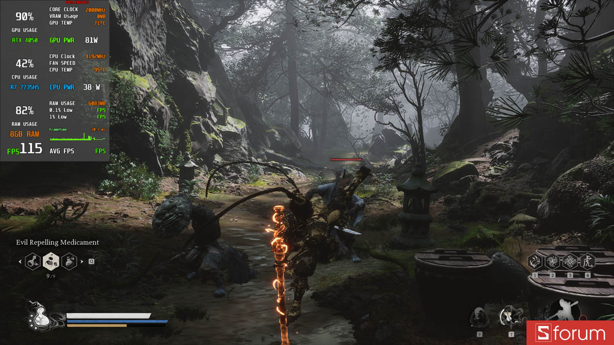 Black Myth Wukong với laptop gaming 8GB