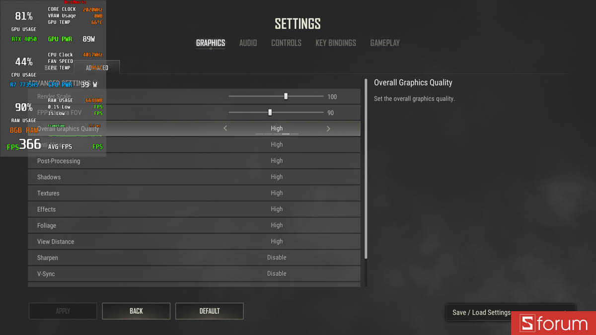 PUBG với laptop gaming 8GB