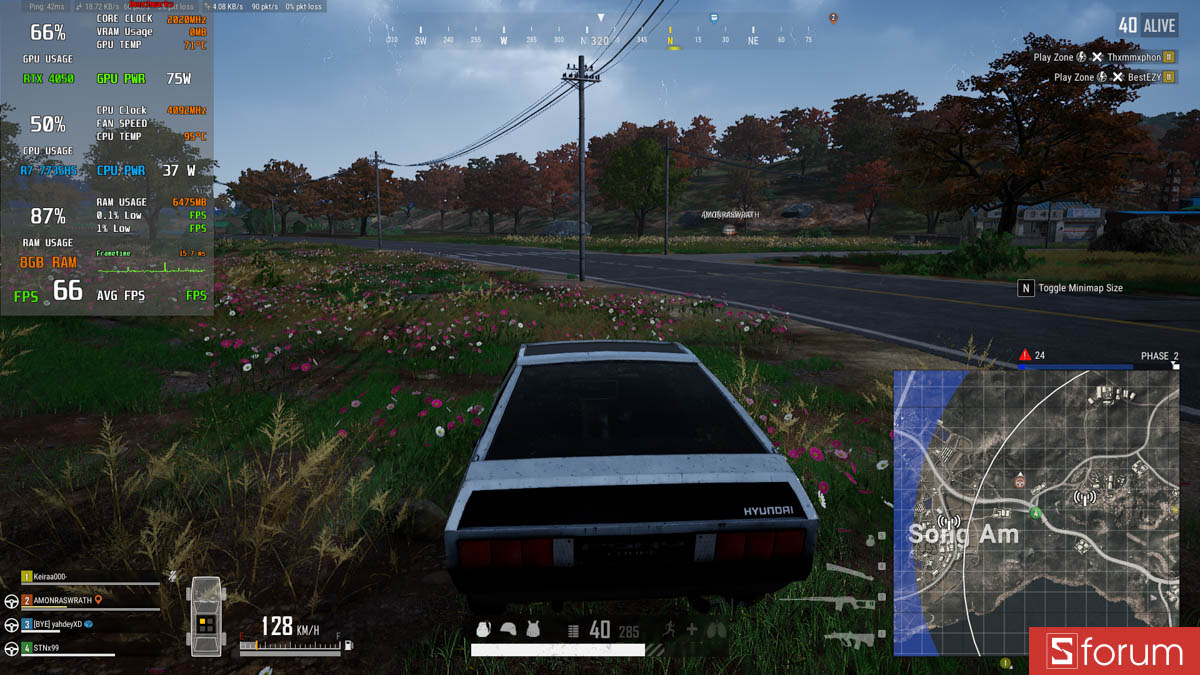 PUBG với laptop gaming 8GB