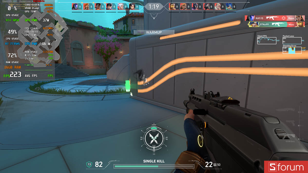 Valorant với laptop gaming 16GB