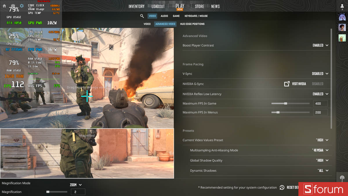 CS:GO 2 với laptop gaming 16GB