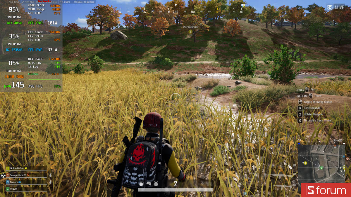 PUBG với laptop gaming 16GB