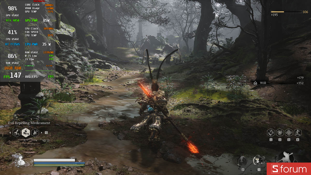 Black Myth Wukong với laptop gaming 16GB