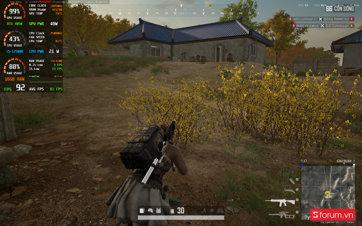 PUBG trên ASUS Gaming Vivobook 16X
