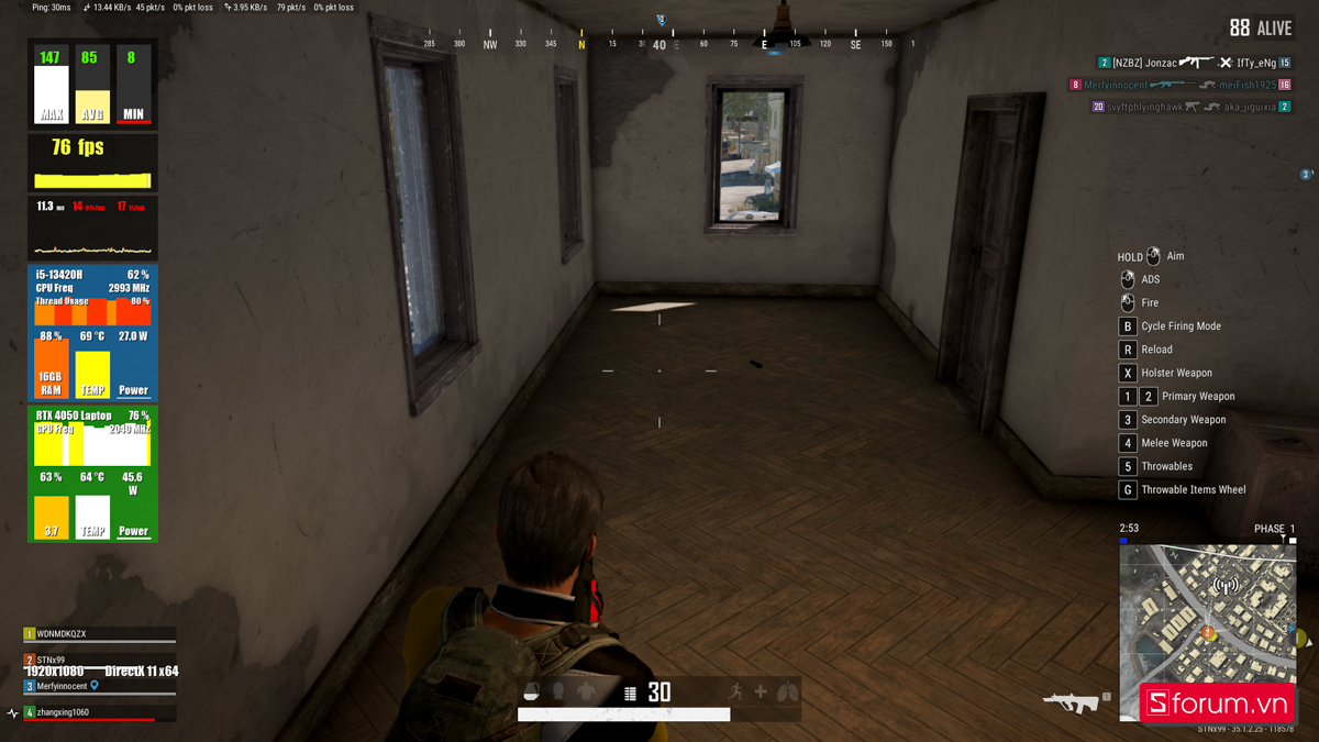 PUBG trên MSI Gaming Thin 15