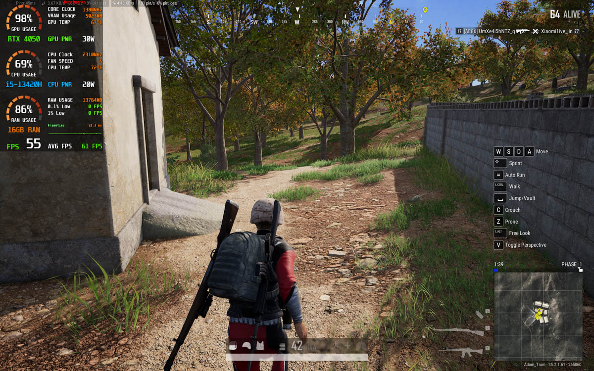 PUBG trên Gigabyte Gaming A16