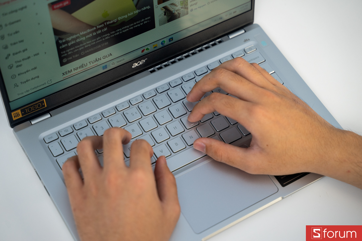 Bàn phím trên Acer Swift Go 14 AI