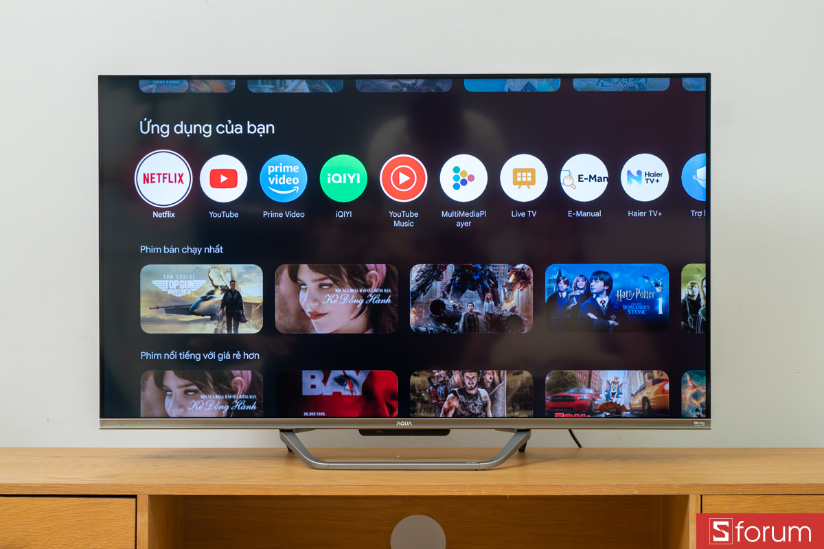 Giao diện chính của AQUA QLED 4K 43 inch