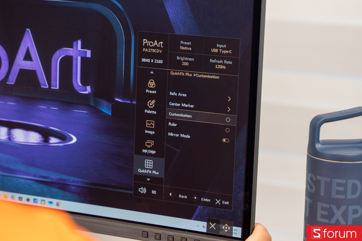 Menu chức năng trên ASUS ProArt PA279CVD