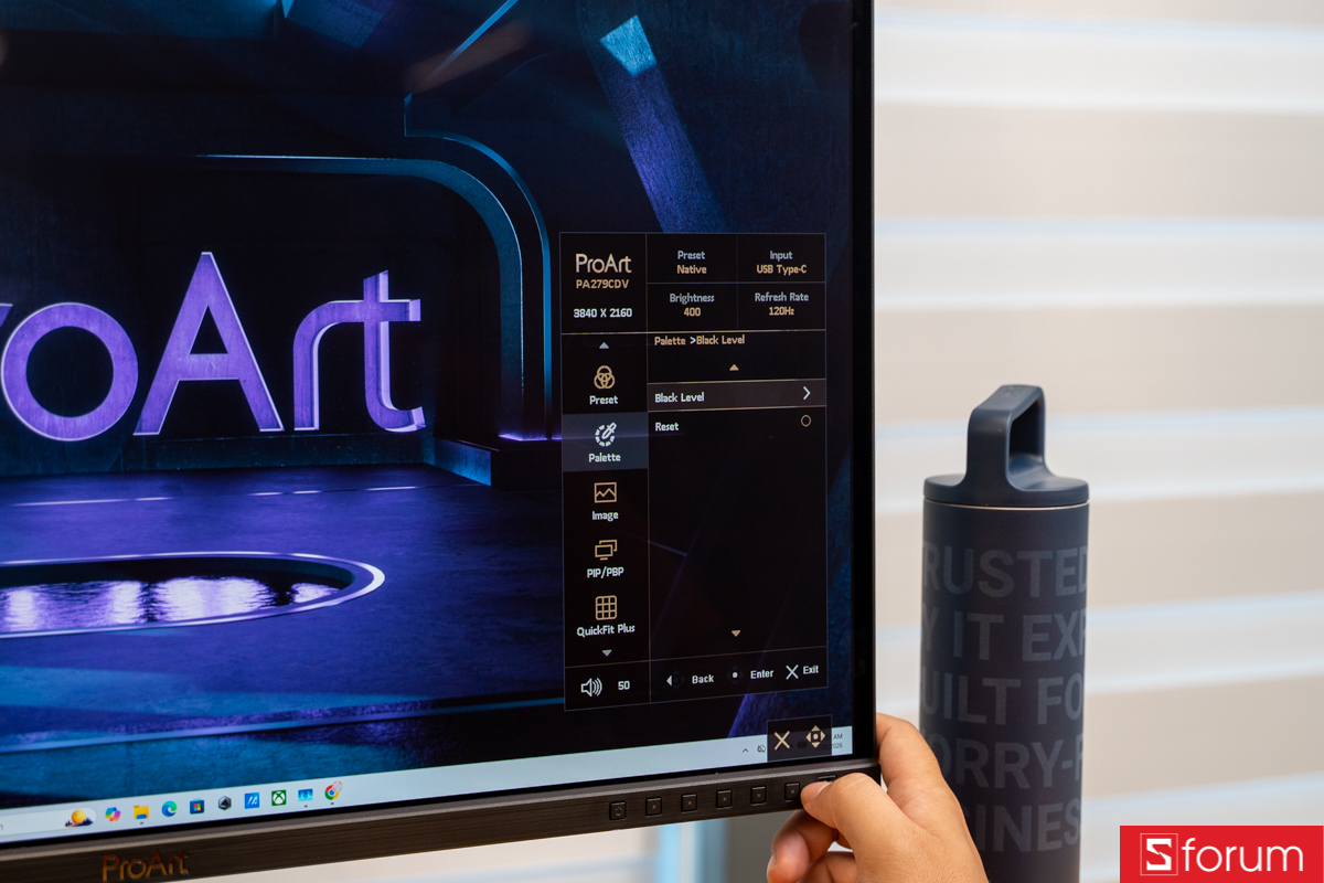 Menu chức năng trên ASUS ProArt PA279CVD