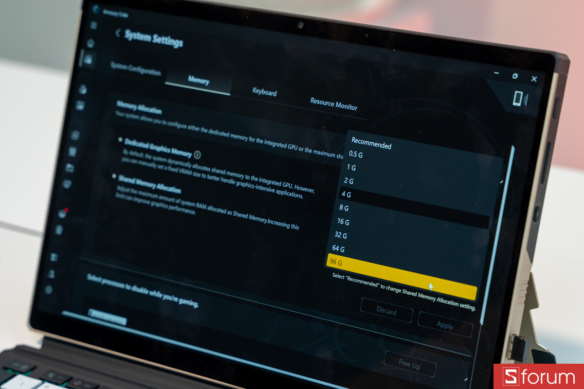 Khả năng chia RAM với iGPU trên ASUS ROG Flow Z13 KJP